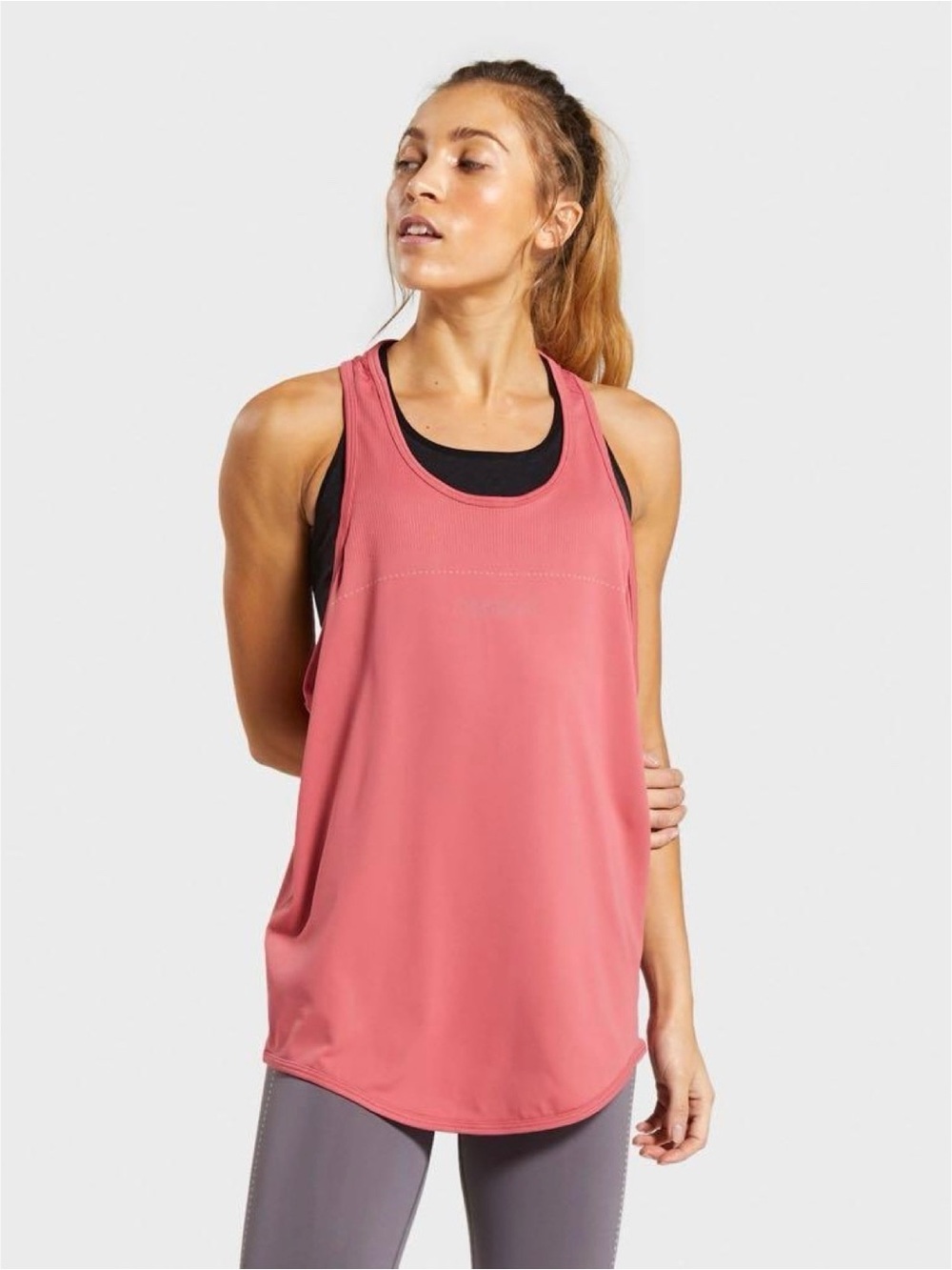 Gymshark “Breeze” mauve pink racerback athletic tank top (small)